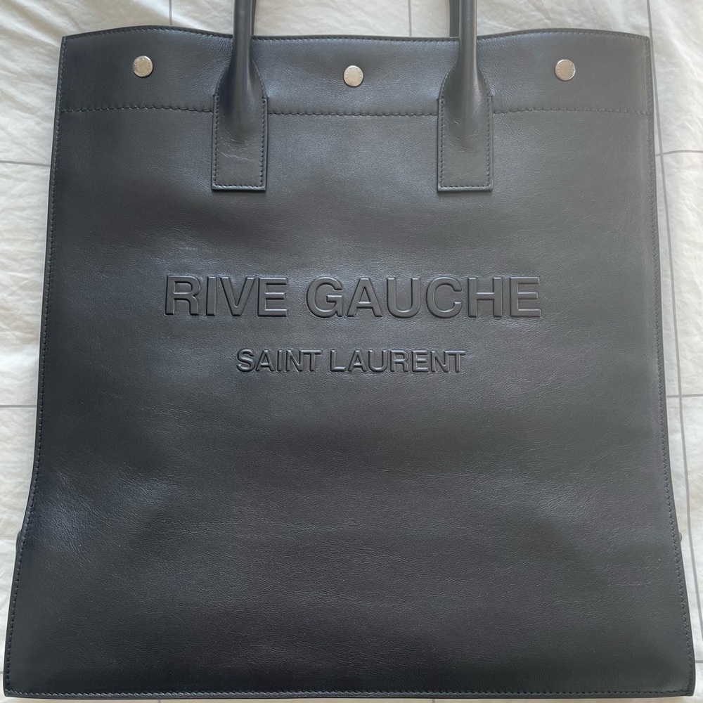SAINT LAURENT Rive Gauche North/South Tote in Smooth Leather